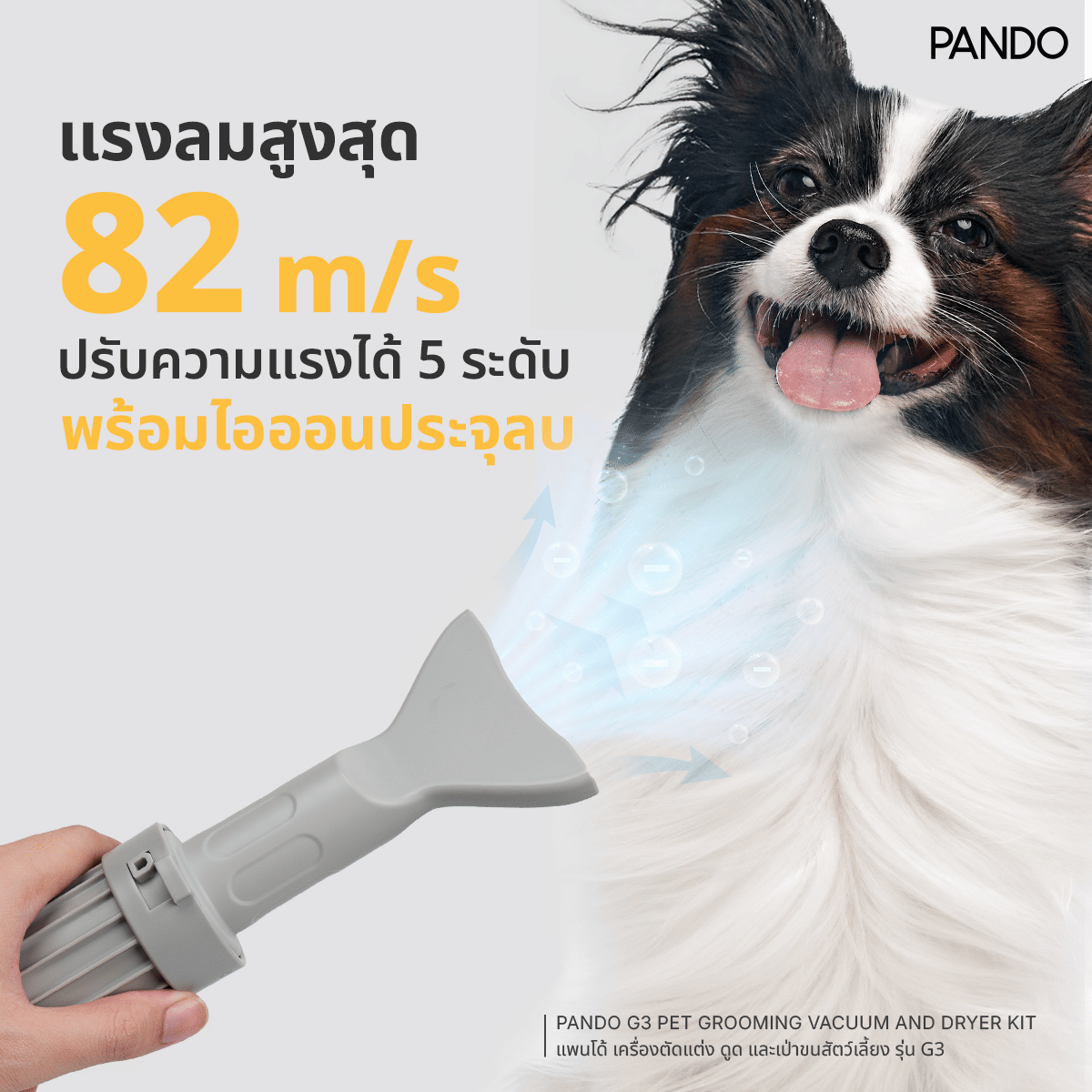เครื่องตัดขนสัตว์เลี้ยง ดูดและเป่า PANDO รุ่น G3_5
